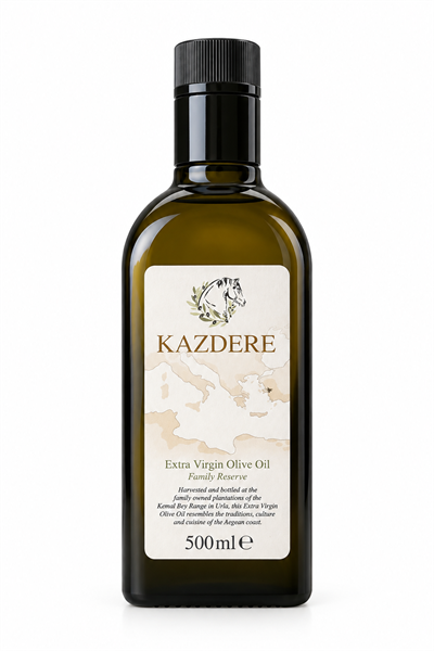 KAZDERE 2025/2026 Erken Hasat Soğuk Sıkım Natürel Sızma Zeytinyağı 500 ml 