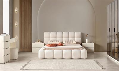 Toscano Bazalı Karyola Başlık Set Yatak Hediyeli 160*200cm