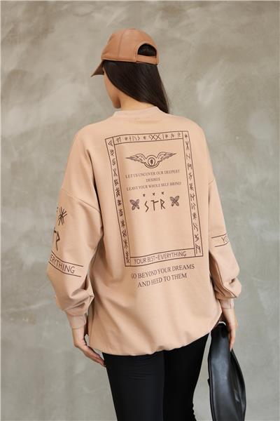 Baskılı Oversize Sweatshirt Mevsimlik 25528