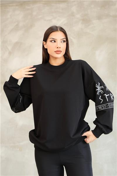 Baskılı Oversize Sweatshirt Mevsimlik 25528