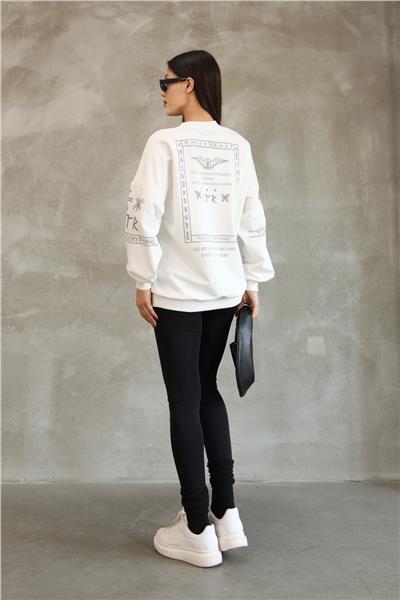 Baskılı Oversize Sweatshirt Mevsimlik 25528