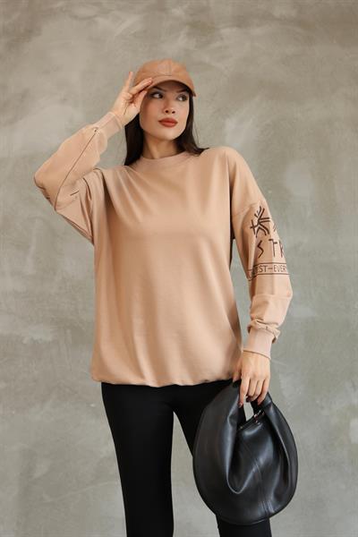 Baskılı Oversize Sweatshırt Mevsimlik 25528