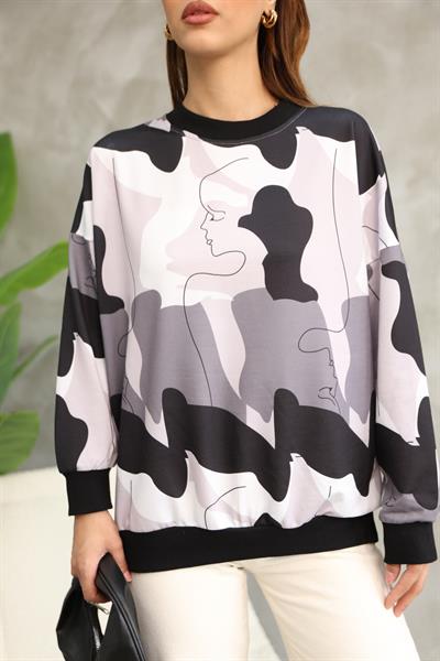 DİGİTAL BASKILI OVERSİZE SWEATSHIRT 25521