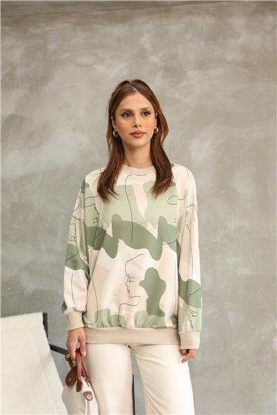 Digital Baskılı Oversize Sweatshirt 25521