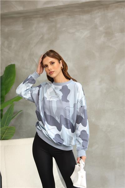 Digital Baskılı Oversize Sweatshirt 25521