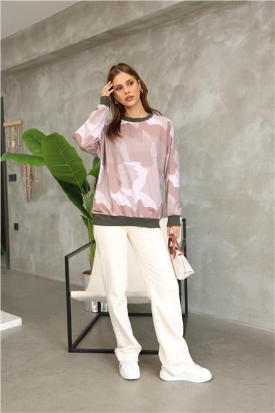 Digital Baskılı Oversize Sweatshirt 25521