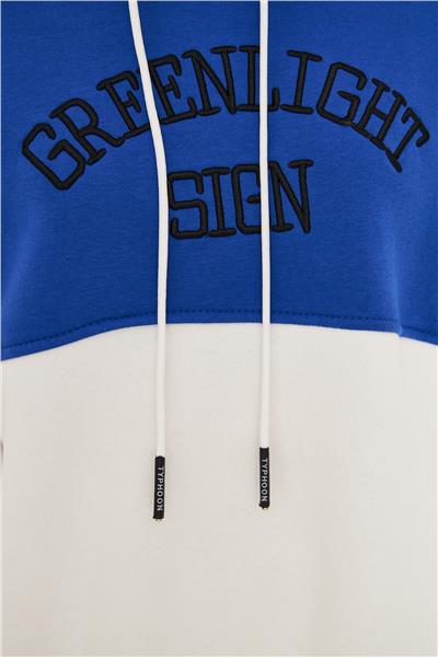Kadın 3 İplik İçi Şardonlu Kapüşonlu Uzun Oversize Sweatshirt Saks