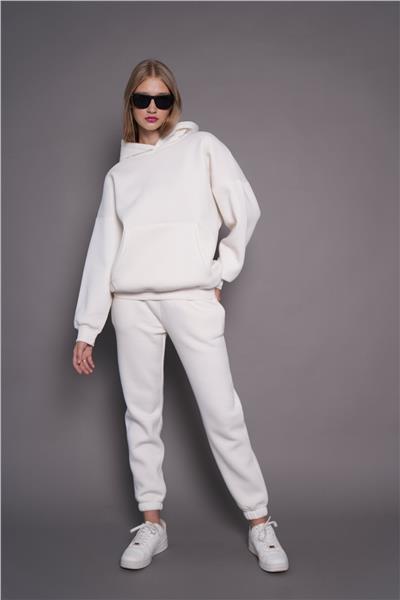 Kadın 3 İplik Şardonlu Eşofman Takım 24563 Ekru