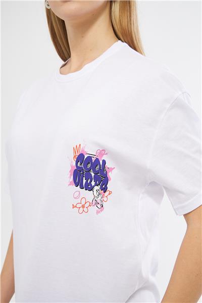 Kadın Arka Baskılı Oversize Kısa Kollu Yazlık Eşofman Takımı 24017 Sax