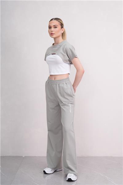 Kadın Crop Eşofman Takımı 3Lü Takım Spor Comfort 25074