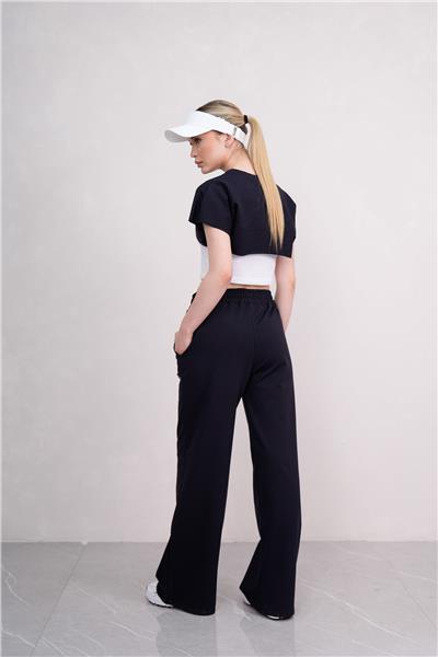 Kadın Crop Eşofman Takımı 3Lü Takım Spor Comfort 25074