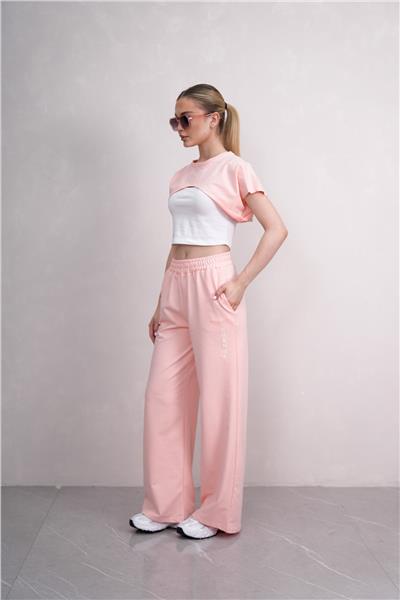 Kadın Crop Eşofman Takımı 3Lü Takım Spor Comfort 25074