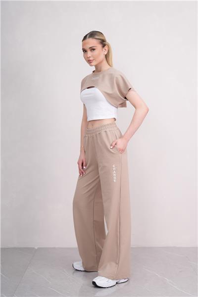Kadın Crop Eşofman Takımı 3Lü Takım Spor Comfort 25074