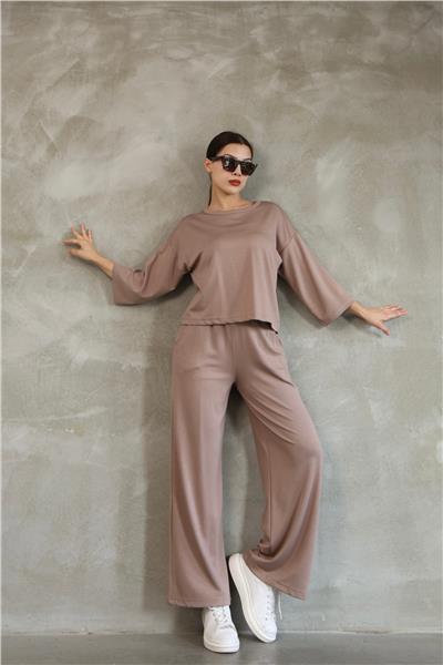 Kadın Modal Eşofman Takımı Soft Touche Kısa Kol Cepli Pantolon Takım