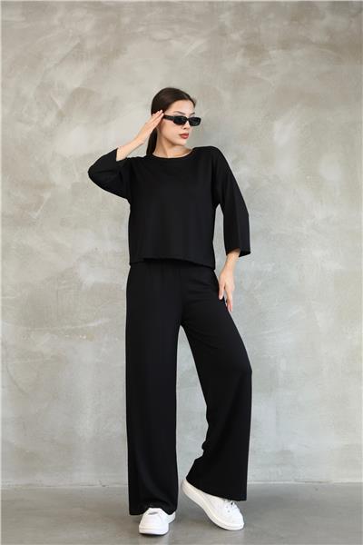 Kadın Modal Eşofman Takımı Soft Touche Kısa Kol Cepli Pantolon Takım