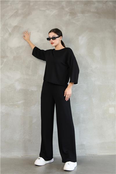 Kadın Modal Eşofman Takımı Soft Touche Kısa Kol Cepli Pantolon Takım