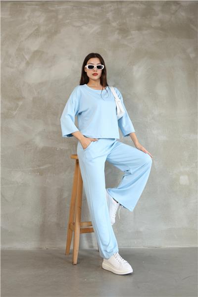 Kadın Modal Eşofman Takımı Soft Touche Kısa Kol Cepli Pantolon Takım