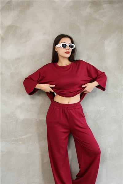 Kadın Modal Eşofman Takımı Soft Touche Kısa Kol Cepli Pantolon Takım