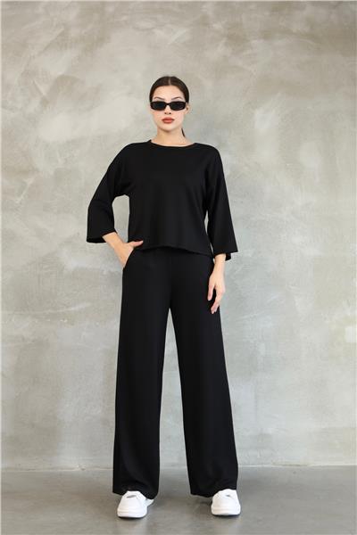 Kadın Modal Eşofman Takımı Soft Touche Kısa Kol Cepli Pantolon Takım