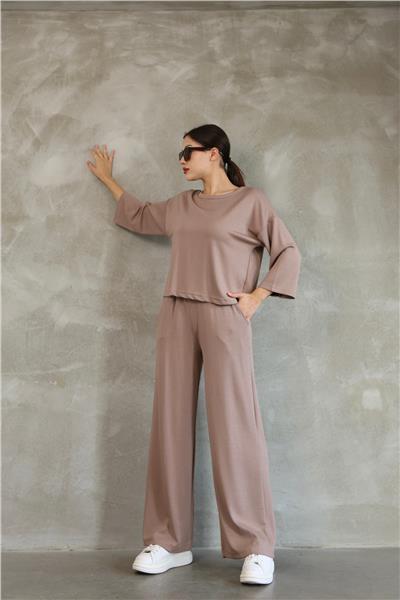 Kadın Modal Eşofman Takımı Soft Touche Kısa Kol Cepli Pantolon Takım