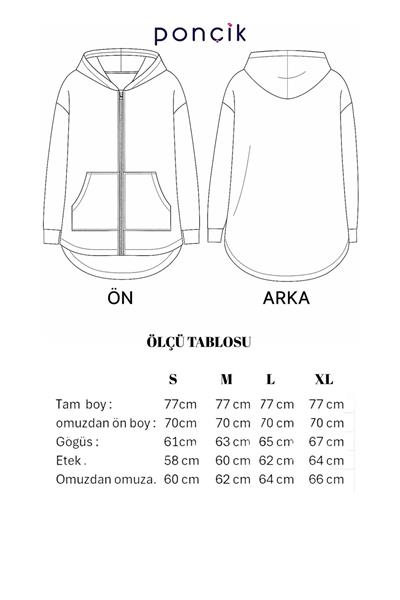Kadın Modal Kumaş Kapüşonlu Fermuarlı Oversize Hırka 25518