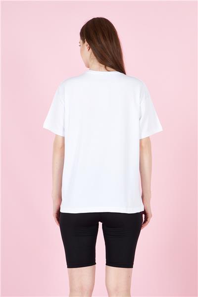 Kadın Oversize T-Shirt Ve Taytlı Spor Takım Pamuklu 23008-1 Siyah