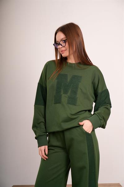 KADIN PAMUKLU NAKIŞLI OVERSİZE EŞOFMAN TAKIMI 25524