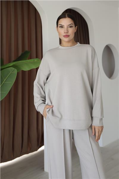 Modal Oyso Kumaş Eşofman Takımı Oversize Rahat Kalıp 24588