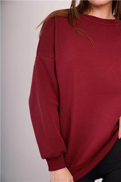 Oversize Sweatshirt 3 İplik Şardonlu Kalın Kışlık