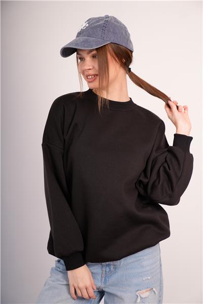 Oversize Sweatshirt 3 İplik Şardonlu Kalın Kışlık