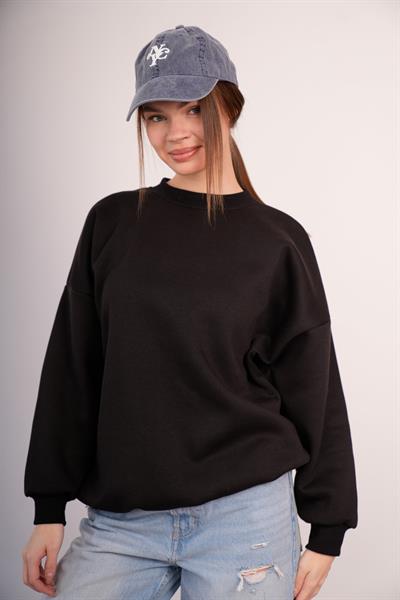 OVERSİZE SWEATSHIRT 3 İPLİK ŞARDONLU KALIN KIŞLIK