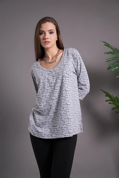 OVERSİZE TİŞORT V YAKALI PAMUKLU 24504