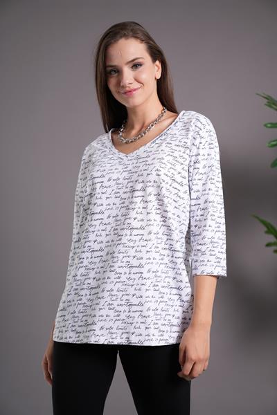 OVERSİZE TİŞORT V YAKALI PAMUKLU 24504