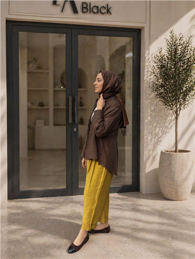 Almarwah 10108 Kadın Düz Gömlek