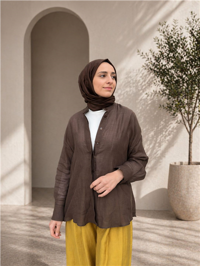 Almarwah 10108 Kadın Düz Gömlek