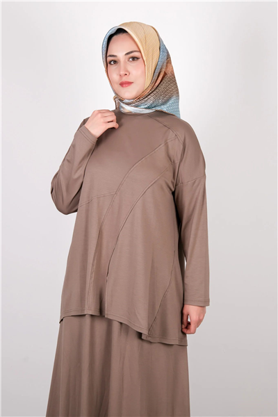 Almarwah 102251 Kadın Uzun Kumaş Detaylı Tunik