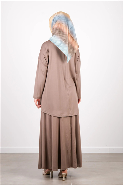 Almarwah 102251 Kadın Uzun Kumaş Detaylı Tunik