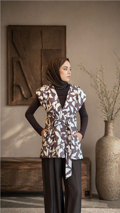 Almarwah 405015 Kadın Desenli Yelek