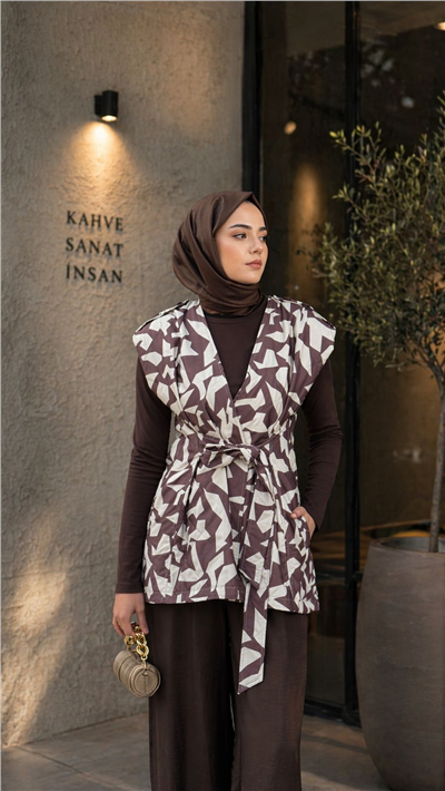 Almarwah 405015 Kadın Desenli Yelek