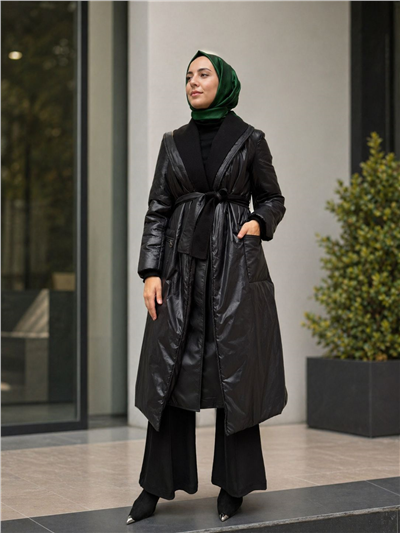 Almarwah 505286 Kadın Kaşe Yaka Detay Şişmeı Mont
