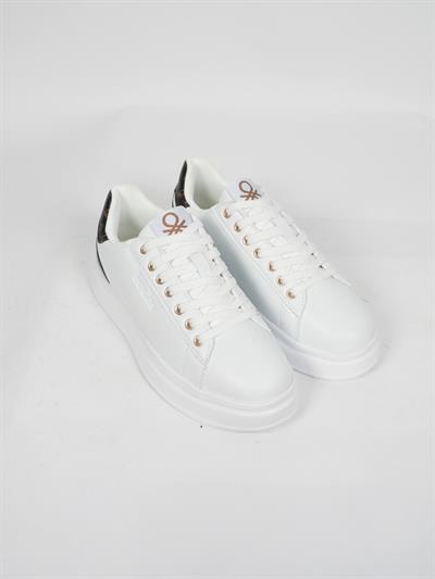 Benetton 12098 Kadın Deri Sneaker Ayakkabı