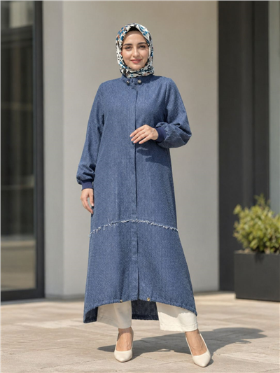 Ghisa 26KGSKAP2678 Kadın Çizgili Denim Kap