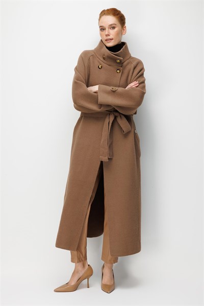 Ghisa 26KGSKBN6550 Kadın Anvelop Dik Yakaı Kaban