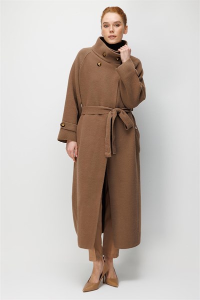 Ghisa 26KGSKBN6550 Kadın Anvelop Dik Yakaı Kaban