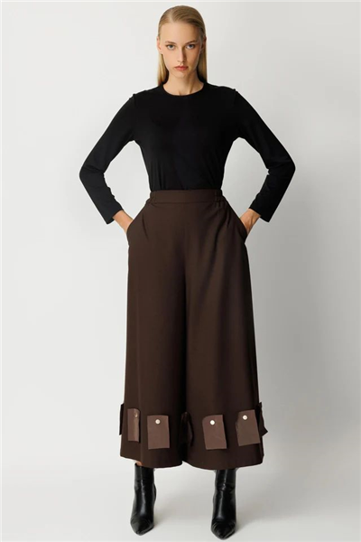 Ghisa 26KGSPNT8018  Kadın Geniş Paça Pantolon