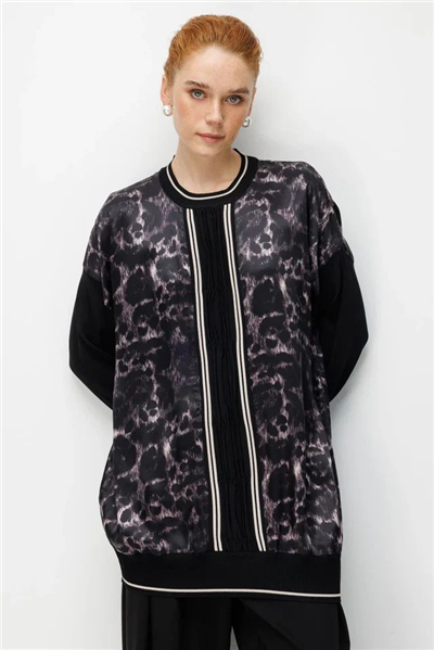 Ghisa 26KÖRPNK4148 Kadın Leopar Desenli Tunik