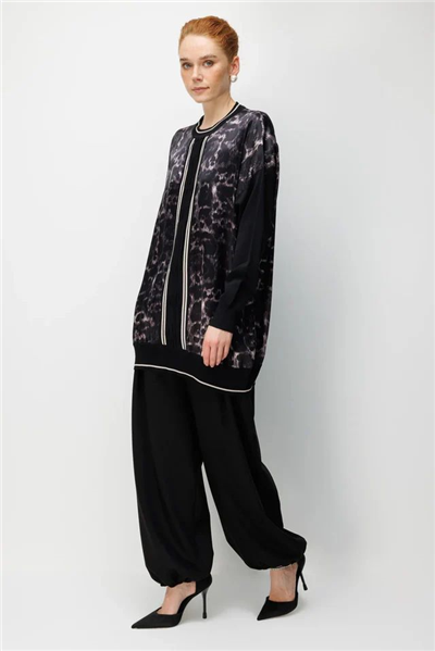 Ghisa 26KÖRPNK4148 Kadın Leopar Desenli Tunik