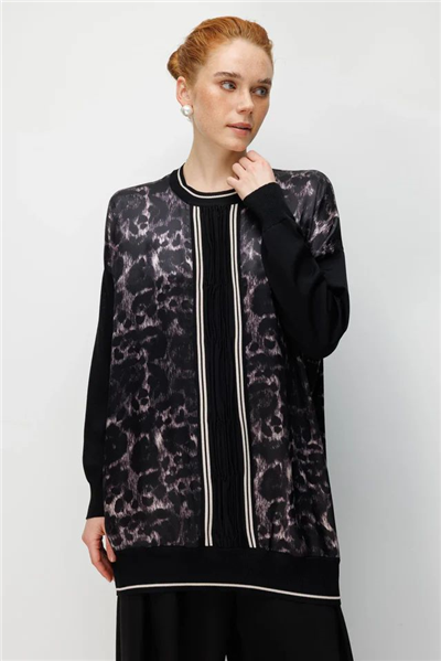Ghisa 26KÖRPNK4148 Kadın Leopar Desenli Tunik