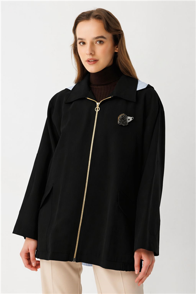 Ghisa 3610C3299 Kadın Bronş Detaylı Ceket