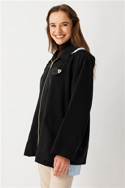 Ghisa 3610C3299 Kadın Bronş Detaylı Ceket